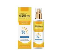 Spray de protection solaire pour le cuir chevelu SPF 30+, spray minéral pour les fourches et les zones minérales, protège contre les dommages et le dessèchement (1 pièce)