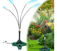 Spray de refroidissement 10M tube avec tige d'extension, système de pulvérisation d'eau Sprinkler 4 buses de brumisation pour terrasse été jardin plage piscine