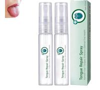 Spray de réparation de la langue, vaporisation de la langue fissurée, réparation du revêtement de langues blanches pour soulager le sec, rafraîchit rapidement votre souffle (2pcs)