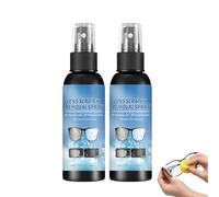 Spray de Réparation des Rayures des Lentilles, Liquide de Réparation de Verres Lunettes,Spray d'Elimination des Rayures de Lunettes, Nettoyant Lunettes Ecrans pour Miroirs Vitres Écrans Voiture (2PC)