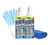 Spray de restauration et de nettoyage pour pierres tombales, Nettoyage doux pour un respect durable, Élimine instantanément les taches Nettoyant pour tombes, monuments et statues (2PCS)