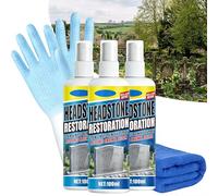 Spray de restauration et de nettoyage pour pierres tombales, Nettoyage doux pour un respect durable, Élimine instantanément les taches Nettoyant pour tombes, monuments et statues (3PCS)