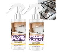 Spray de revêtement céramique pour l'acier inoxydable et les surfaces dures, protection hydrophobe pour la cuisine et la salle de bain, repousse les taches et l'eau, nettoyant et protecteur (2PCS)