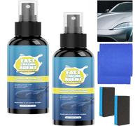 Spray de revêtement de voiture avancé, agent de revêtement à effet rapide avec technologie céramique, lavage sans eau pour réparation des rayures, protection de peinture hydrophobe (2 pièces)