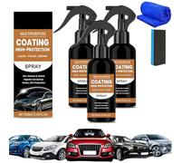Spray de revêtement rapide 3 en 1 pour peinture automobile,éliminateur rapide de rayures pour voitures,pâte anti-rayures pour voiture,la graisse et les taches de toutes (3PC,100ML)
