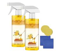 Spray de vernis à bois, nettoyant et restaurateur de bois polyvalent, cire de meubles résistante à l'humidité pour sols, armoires, tables, cuir, avec accessoires de nettoyage (2 set)