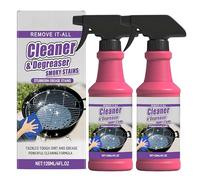 Spray dégraissant puissant et à action rapide pour barbecues - Formule ultra-efficace - Élimine les graisses tenaces - Nettoyant pour grilles, fours et surfaces de cuisine - 120 ml (2Pièce)