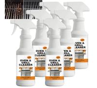 Spray dégraissant robuste pour four et barbecue, nettoyant gril professionnel, dissolvant de graisse vieilli au goudron tenace, action rapide cuisinière, friteuse à air, hotte de cuisinière (6PCS)