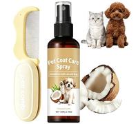 Spray démêlant sans Effort pour Fourrure d'animaux, Spray de Soin pour Fourrure d'animaux - Démêlant, Pelage Brillant et Soyeux, après-shampooing sans rinçage pour Chiens et Chats (1 Set)