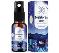 Spray d'endormissement à la mélatonine hautement dosé - 400 jours de stock (50 ml) - Avec mélatonine pure (0,5 mg par choc), vitamine B6 et lavande pour l'heure du coucher - Végétalien - Sans alcool -