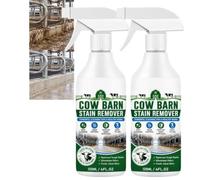 Spray détachant pour étables pour étables, spray nettoyant multi-surfaces avec serviette pour étables, équipement agricole, surfaces en béton, remorques pour chevaux et chenils (2pcs)