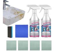 Spray Détartrant Pour Salle De Bain - Lot De 2 Mousses Nettoyantes Et Détartrantes Pour Salle De Bain, Spray Anticalcaire, Nettoyants Pour Taches Tenaces, Brume Multi-usages Pour Toilettes, Verres