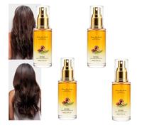 Spray d'Huile de Croissance Batana 80 ml, Élixir pour Cheveux Secs Abîmés, Sérum d'Argan, Sérum à l'Huile pour Cheveux Secs, Fluide aux Boucles Légères, Soin des Pointes Fourchues (4PCS)