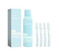 Spray d'identification d'épilation du visage, spray d'identification des cheveux pour le rasage du visage, spray dermaplaner blanc pour épilation, poudre de rasage pour le visage avec 4 rasoirs pour