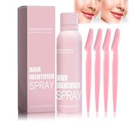 Spray d'identification des cheveux, épilateur facial pour le rasage du visage, ensemble de rasoirs à prise en main confortable et spray pour poils du visage (rose fleur de cerisier)