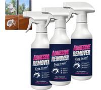 Spray dissolvant adhésif, nettoyant pour résidus de décalcomanies d'étiquettes autocollantes pour verre métal plastique bois, colle nettoyage de la sève d'arbre de gomme de goudron pour (3pcs)