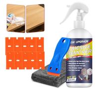 Spray Dissolvant Colle, 300 ml, Pour Voitures et Maison, avec Grattoir et Chiffon, Dissolvant de Colle sans Danger pour les Surfaces: Étiquettes, Résidus de Ruban, Chewing-gum, Goudron, Graisse