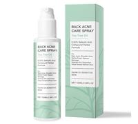 Spray doux anti-acné pour le dos, spécialement conçu pour les peaux sensibles - Huile d'arbre à thé et extraits de plantes. Apaise les irritations et illumine le teint.