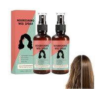 Spray Entretien Perruque Léger Sans Rinçage Nourrissant, Spray Démêlant pour Perruques, Après-Shampoing Hydratant Profond Non Gras, Anti-Frisé Adoucit et Lisse les Fibres de Perruque Abîmées (2 PCS)