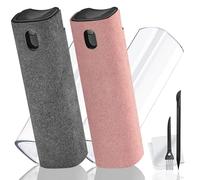 Spray et lingette pour écran d'ordinateur Portable et écrans de Voiture, Lot de 2 Kits de Nettoyage pour écran Tactile de téléphone pour Tablette, Ordinateur, iPhone, iPad, Mac Pro - Gris et Rose