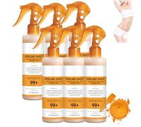 Spray exfoliant au curcuma pour le corps, soin à la kératine, solution peeling, spray exfoliant pour le corps, améliore le grain de peau et lisse la peau, formule naturelle douce pour la peau (6pcs)
