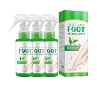 Spray Exfoliant pour les pieds au thé Vert - Buse à Haute Atomisation et Boulon de Sécurité, Spray Exfoliant et Hydratant pour la peau Ssèche et Rugueuse, 100ml (3 Bouteilles)