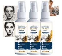 Spray fixatif pour œuvres d'art, spray réalisable à séchage rapide pour l'art, finition mate transparente pour le fusain, le crayon, le pastel et la craie, résistant aux taches préserve la (3pcs)