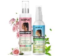 Spray Hydratant Réparateur à l'Eau de Rose & Shampoing sans Rinçage - Duo Nettoyant & Hydratant Instantané Contre Démangeaisons, Pellicules et Odeurs | Pour Cheveux Tressés, Locks