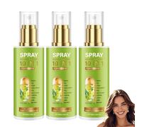 Spray lissant et brillant 10 en 1 pour cheveux crépus et secs, après-shampoing sans rinçage pour rendre vos cheveux plus doux et brillants, formule rafraîchissante et non grasse (3pcs)