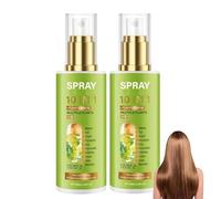 Spray lissant et brillant 10 en 1 pour cheveux secs et frisés : à la kératine végétale, sans rinçage, non gras, hydratant et lissant