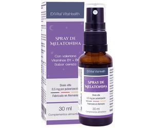 Spray mélatonine - fortement dosé avec 1 mg de mélatonine par dose journalière - spray pour s'endormir - sans alcool - végétalien - au goût de valériane & de cerise - 30 ml