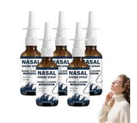 Spray nasal d'iode pour un rafraîchissement nasal quotidien - Spray nasal d'iode doux pour adultes - Spray nasal à fine brume avec iode et acide fulvique, 60 ml de rafraîchissement (5 bouteilles)