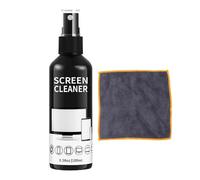Spray nettoyant d'écran - 100 ml de nettoyant pour écran d'ordinateur et kit de chiffon | Brume de nettoyage pour appareils électroniques portables pour écran tactile TV, écran tactile de voiture