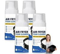 Spray nettoyant moussant 2 en 1 pour friteuse à air chaud : nettoie en profondeur le tiroir, le panier et la grille sans frotter, sans danger pour les paniers antiadhésifs, nettoyant pour (4pcs)