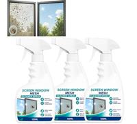Spray nettoyant moustiquaires, élimine rapidement poussière saleté. (3PCS) | Formule sans rinçage, comprend chiffon microfibre, convient portes-fenêtres fenêtres maison, rend votre intérieur plus net.