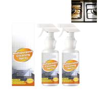 Spray nettoyant multi-usages pour appareils électroménagers, dégraissant puissant, détachant huileux à action rapide, nettoyant multi-surfaces à faible odeur, pour four, cuisinière, micro-ondes (2PCS)
