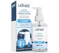 Spray Nettoyant Pour Appareils Auditifs 60ml Avec Brosse Incluse Udinett Pour Le Nettoyage Quotidien Des Écouteurs et Oreillettes Bluetooth Hygiénisant Formule Délicate Élimine Cérumen et Saleté