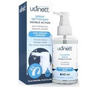 Spray Nettoyant Pour Appareils Auditifs Avec Brosse Intégrée Udinett 60ml Élimine La Saleté et Le Cérumen Avec Effet Immédiat Hygiénisant Pour Le Nettoyage Des Écouteurs et Oreillettes Bluetooth