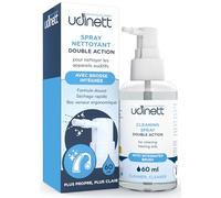 Spray Nettoyant Pour Appareils Auditifs Avec Brosse Intégrée Udinett Hygiénisant 60ml Pour Le Nettoyage Des Oreillettes Bluetooth et Écouteurs Formule Sans Alcool Élimine Cérumen Saleté Effet Immédiat