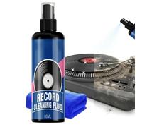Spray nettoyant pour disques - Liquide de nettoyage pour vinyle, kit de solution à séchage rapide, soin audio avec formule de 65 ml, outil de nettoyage avec effet anti-poussière, accessoire de musique