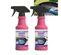 Spray nettoyant pour grilles de barbecue d'extérieur, dégraissant puissant à action rapide, nettoyant et dégraissant pour grilles et supports de cuisson de barbecue, plaques en fer brûlé. (2PCS)