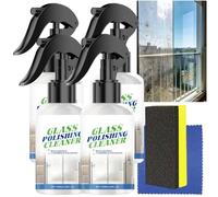 Spray nettoyant pour le polissage du verre, vernis pour le verre multi-surfaces, dissolvant de film d'huile pour taches d'eau, mousse pour le nettoyage des vitres, élimination des taches d'eau (4pcs)