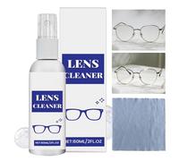 Spray nettoyant pour lunettes 60 ml - Spray de nettoyage pour écrans de téléphone - Désembuant - Avec chiffon pour objectif, appareil photo, téléphone, lunettes, écran d'ordinateur
