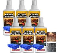 Spray nettoyant puissant pour four, dégraissant de cuisine pour usage domestique et professionnel, spray dégraissant puissant à action rapide pour grils, élimine les graisses brûlées (6pcs)