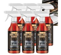Spray nettoyant puissant pour four et gril, dégraissant à action rapide, pour cuisinières, micro-ondes et plaques de cuisson, nettoyant pour acier inoxydable et verre, détachant puissant. (6PCS)