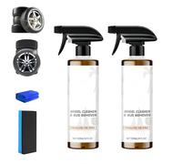 Spray nettoyant puissant pour jantes et pneus,120 ml, idéal pour les freins, les pneus et les jantes de voiture. Nettoyant pour et caoutchouc compatible avec divers véhicules. (2Pièce)