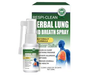 Spray Nettoyant Pulmonaire à Base de Plantes,Nature Herbal Lung Cleanse Mist,Spray Nasal Purifiant,Assainit et Dégage les Voies Nasales,Puissant Soutien des Poumons Herbal Care Essence