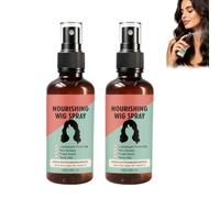 Spray nourrissant léger sans rinçage pour perruques, revitalisant sans rinçage pour perruques synthétiques et humaines, spray nourrissant léger pour perr/uques, revitalisant sa/ns rinç/age. (2PCS)