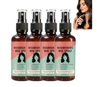 Spray nourrissant léger sans rinçage pour perruques, revitalisant sans rinçage pour perruques synthétiques et humaines, spray nourrissant léger pour perr/uques, revitalisant sa/ns rinç/age. (4PCS)
