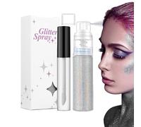 Spray Pailleté Pour Le Corps - Spray Scintillant 10 Ml Pour Cheveux | Spray Pailleté Pour Le Corps Et Les Cheveux | Pulvérisation De Poudre | Laque À Paillettes À La Mode Pour Un Look De Fête